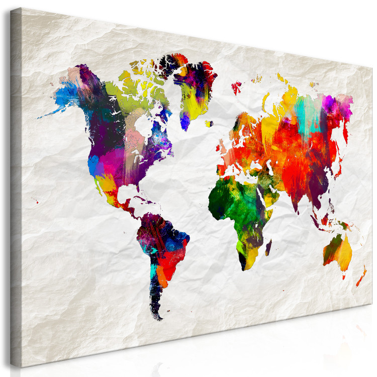 Large canvas print World Map: Rainbow Madness II [Large Format] 128680 additionalImage 2