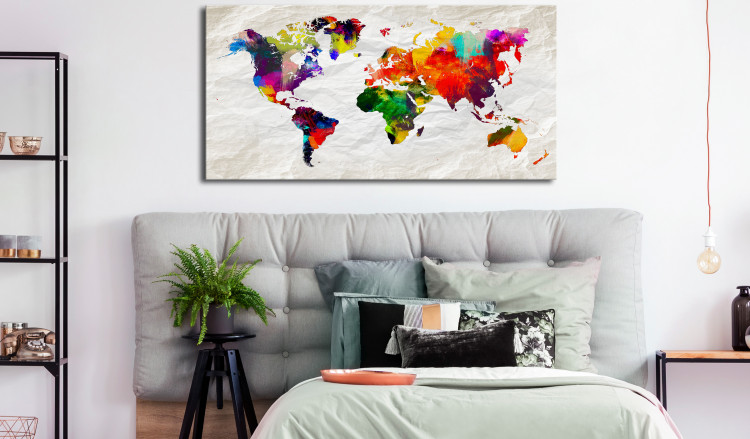 Large canvas print World Map: Rainbow Madness II [Large Format] 128680 additionalImage 5