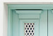 Poster Minty Invitation - turquoise door against pastel architecture background 129480 additionalThumb 12
