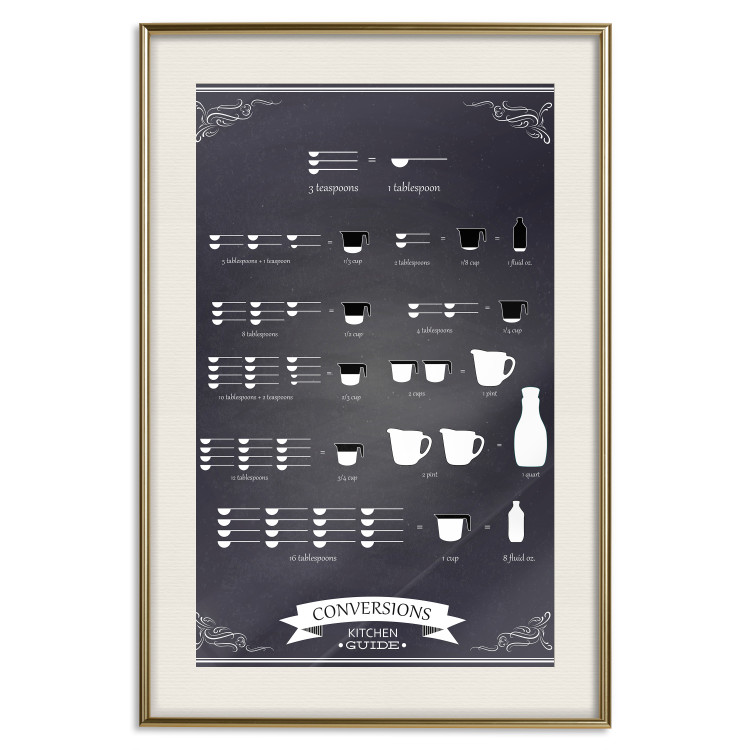 Poster Kitchen Helper - black and white instructions with English text 129580 additionalImage 20