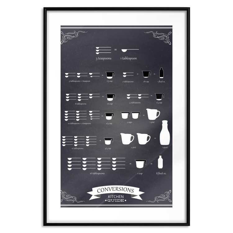 Poster Kitchen Helper - black and white instructions with English text 129580 additionalImage 15