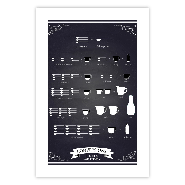 Poster Kitchen Helper - black and white instructions with English text 129580 additionalImage 19
