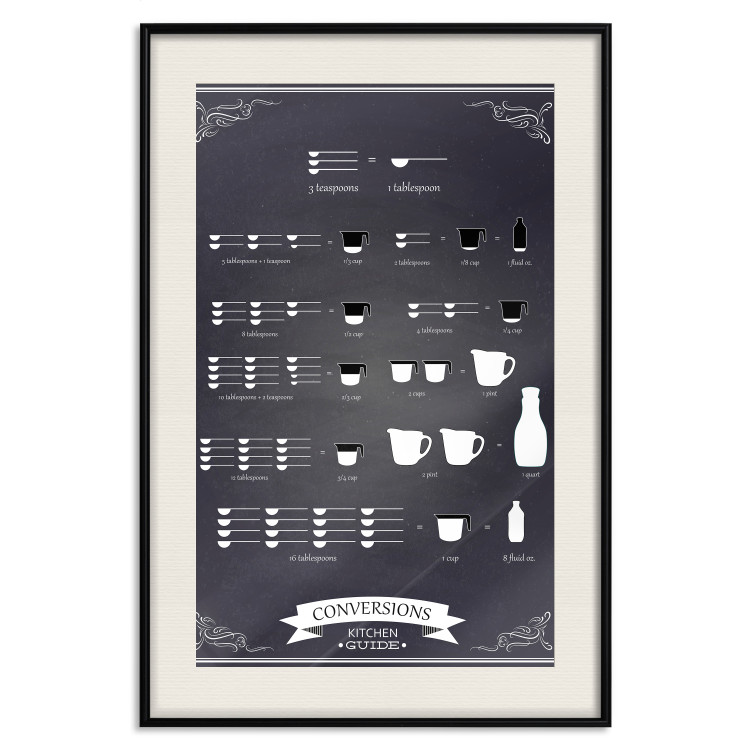 Poster Kitchen Helper - black and white instructions with English text 129580 additionalImage 19