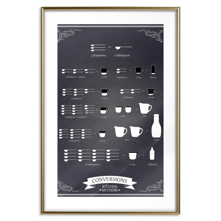 Poster Kitchen Helper - black and white instructions with English text 129580 additionalImage 14