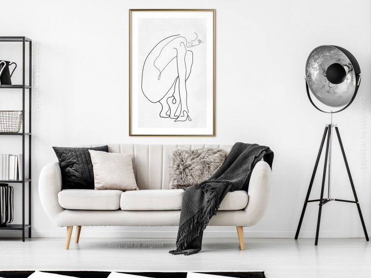 Wall Poster Perfect Line - line art of a female silhouette on a contrasting background 129780 additionalImage 15
