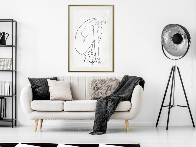Wall Poster Perfect Line - line art of a female silhouette on a contrasting background 129780 additionalImage 24