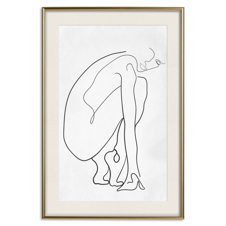 Wall Poster Perfect Line - line art of a female silhouette on a contrasting background 129780 additionalImage 26