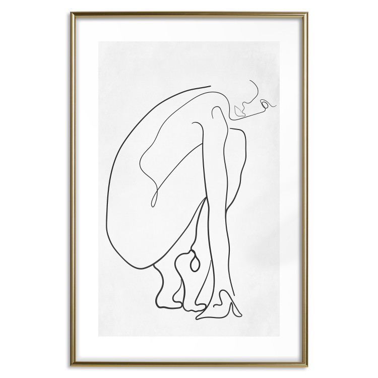 Wall Poster Perfect Line - line art of a female silhouette on a contrasting background 129780 additionalImage 18