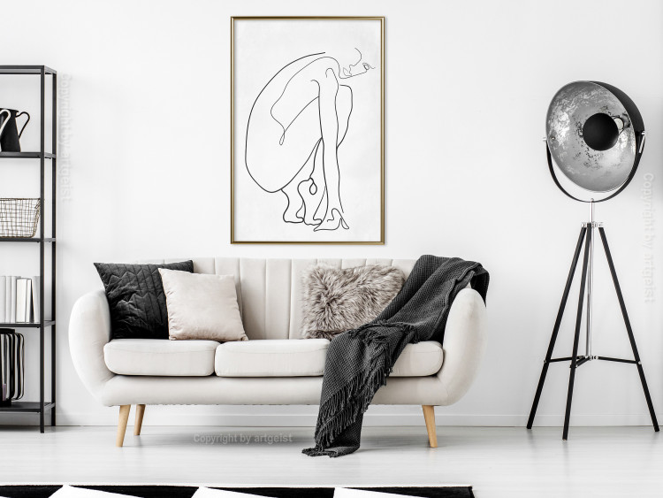 Wall Poster Perfect Line - line art of a female silhouette on a contrasting background 129780 additionalImage 7