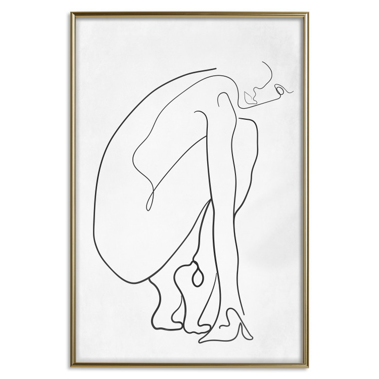 Wall Poster Perfect Line - line art of a female silhouette on a contrasting background 129780 additionalImage 15