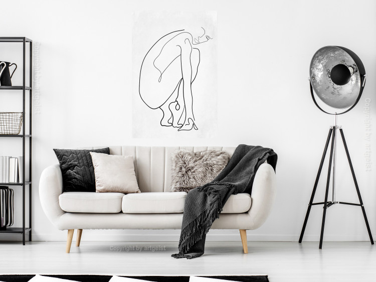Wall Poster Perfect Line - line art of a female silhouette on a contrasting background 129780 additionalImage 4