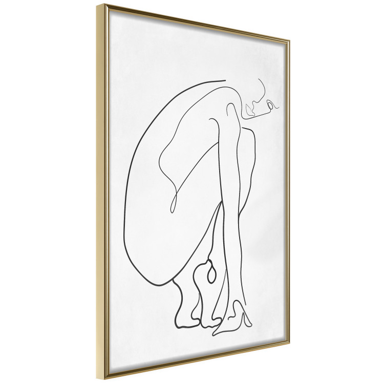 Wall Poster Perfect Line - line art of a female silhouette on a contrasting background 129780 additionalImage 12