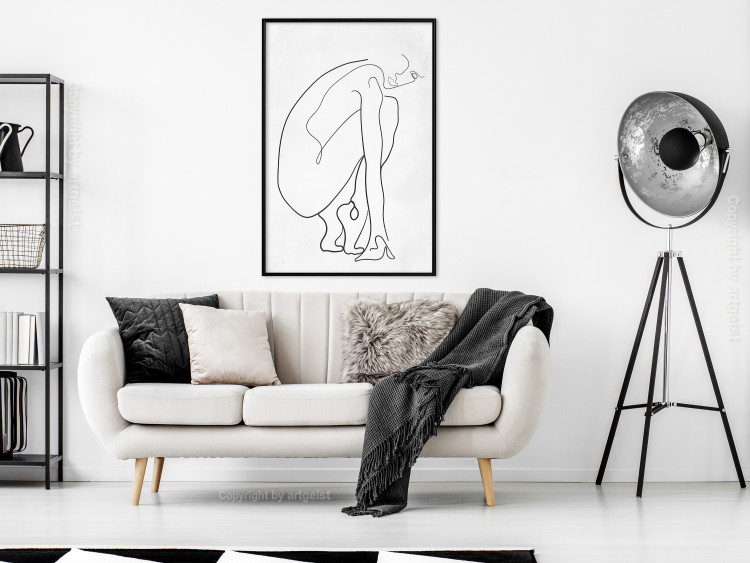 Wall Poster Perfect Line - line art of a female silhouette on a contrasting background 129780 additionalImage 4