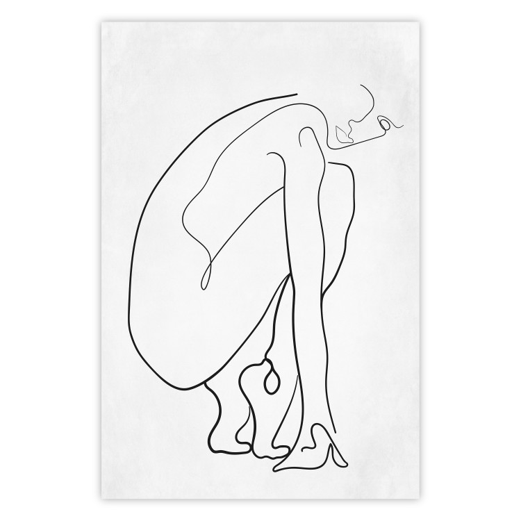 Wall Poster Perfect Line - line art of a female silhouette on a contrasting background 129780