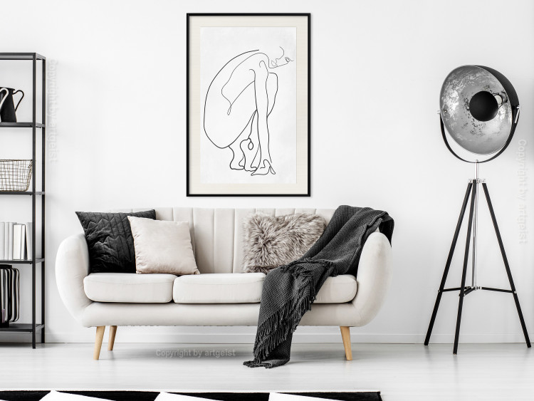 Wall Poster Perfect Line - line art of a female silhouette on a contrasting background 129780 additionalImage 23