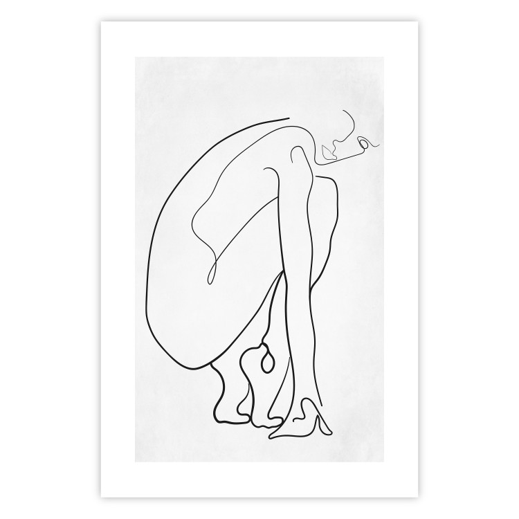 Wall Poster Perfect Line - line art of a female silhouette on a contrasting background 129780 additionalImage 18