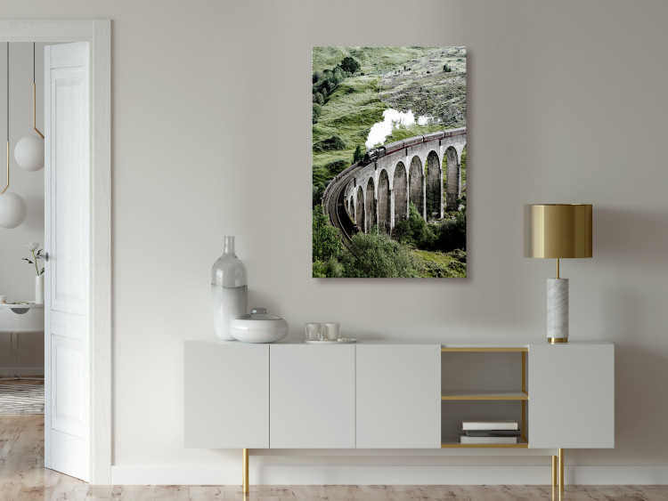 Canvas Journey Through Time (1-piece) Vertical - landscape of a bridge with a train 130280 additionalImage 3