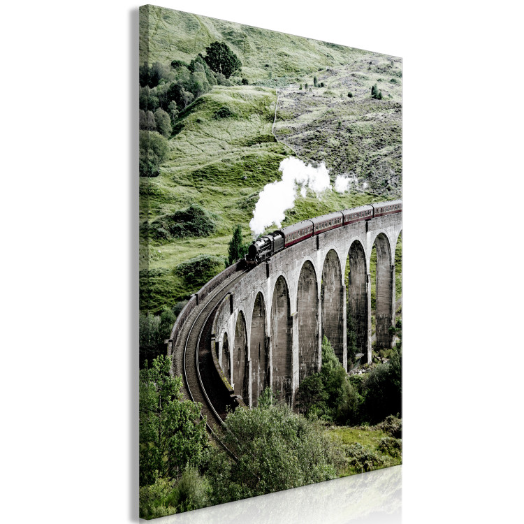 Canvas Journey Through Time (1-piece) Vertical - landscape of a bridge with a train 130280 additionalImage 2