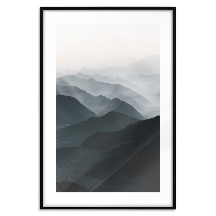 Poster Parallel Ridges - dark mountain landscape against a bright light background 130380 additionalImage 15
