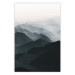 Poster Parallel Ridges - dark mountain landscape against a bright light background 130380