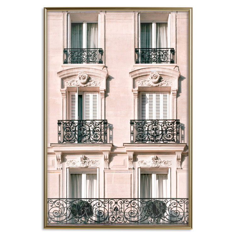 Wall Poster Sunny Facade - building architecture with patterned window frames 132280 additionalImage 21