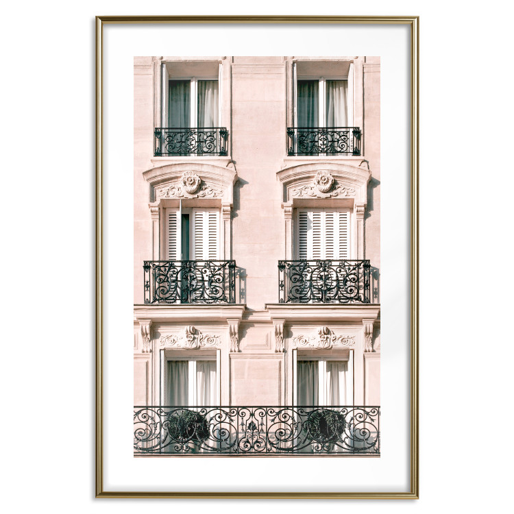 Wall Poster Sunny Facade - building architecture with patterned window frames 132280 additionalImage 14
