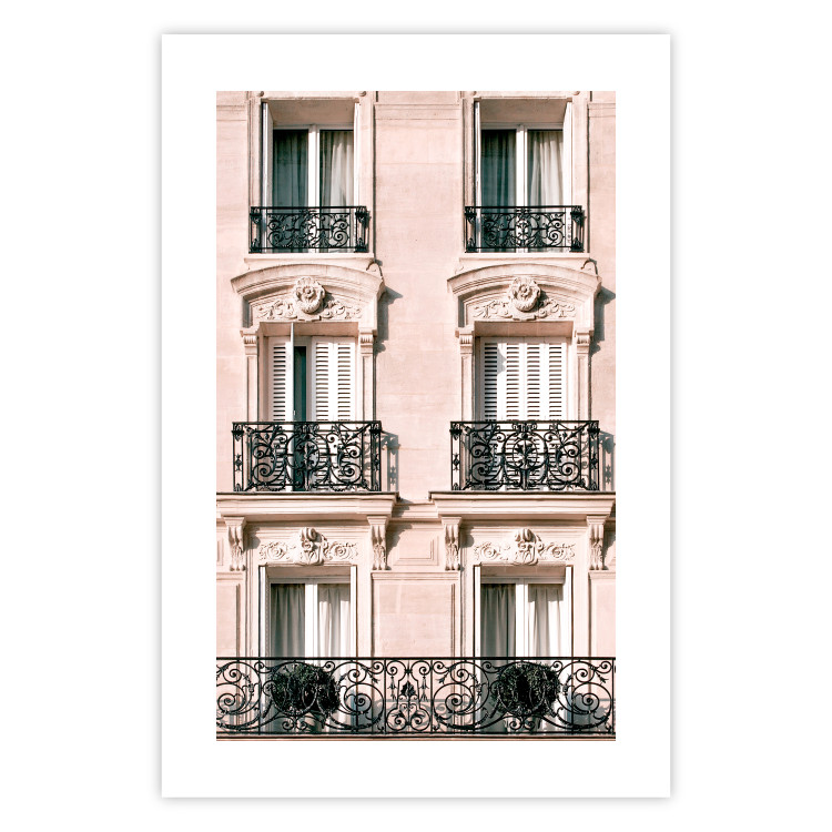Wall Poster Sunny Facade - building architecture with patterned window frames 132280 additionalImage 25