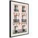 Wall Poster Sunny Facade - building architecture with patterned window frames 132280 additionalThumb 2