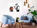 Wall Poster Banksy: Mushroom Picker - colorful character and black policeman on a white background 132480 additionalThumb 23