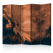 Room Divider Gerbera in Sepia II (5-piece) - sepia composition with flowers 132780