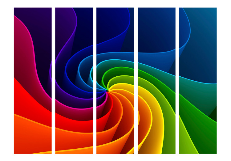 Room Separator Colorful Pinwheel II (5-piece) - rainbow unique abstraction 132980 additionalImage 3