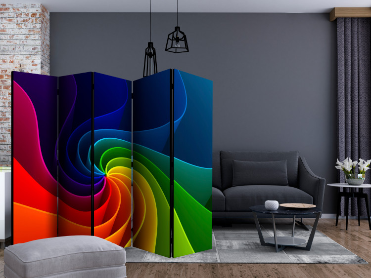 Room Separator Colorful Pinwheel II (5-piece) - rainbow unique abstraction 132980 additionalImage 4