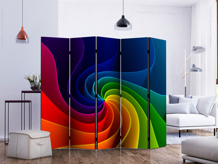 Room Separator Colorful Pinwheel II (5-piece) - rainbow unique abstraction 132980 additionalImage 2