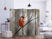 Room Divider Screen Bullfinch in the Forest II (5-piece) - red bird against trees 133380 additionalThumb 2