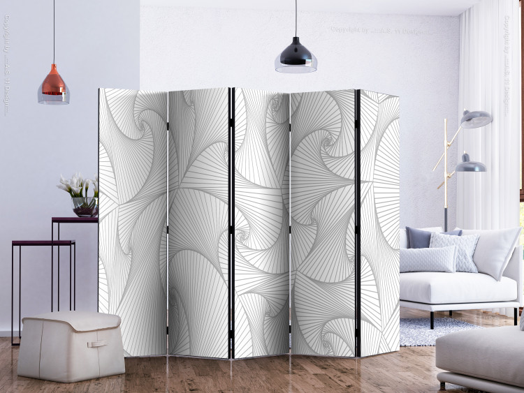 Room Divider Avant-Garde Fan II - abstract texture with gray patterns 133680 additionalImage 2