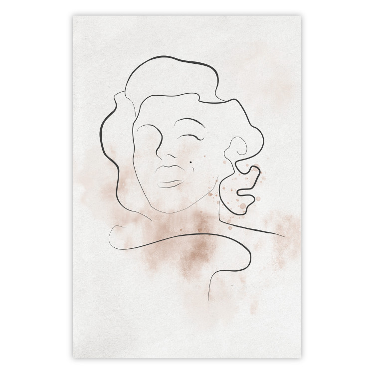 Poster Star Line - abstract line art of Marilyn Monroe on a light background 134180