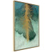 Poster Celestial Composition - golden feather on abstract blue background 134980 additionalThumb 12
