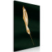 Canvas Print Gold bent leaf- Botanical theme on the background of green 135580 additionalThumb 2