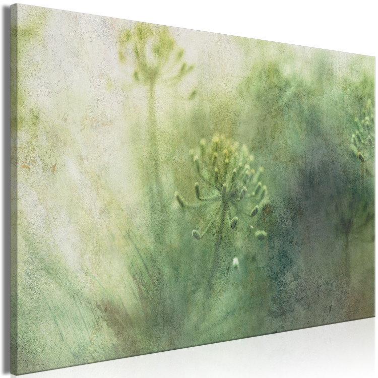 Canvas Art Print May flowers in the fog - graphics with green, wild flowers 135780 additionalImage 2