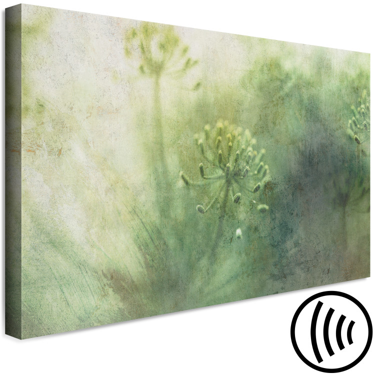 Canvas Art Print May flowers in the fog - graphics with green, wild flowers 135780 additionalImage 6