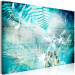 Canvas Print Turquoise Ferns (1-piece) Wide - abstraction with a deer 138280 additionalThumb 2