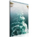 Canvas Print Turquoise Waves (1-piece) Vertical - water and mountain landscape in the background 138780 additionalThumb 2