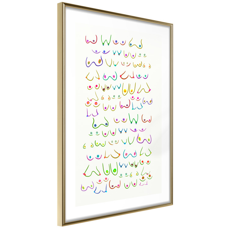 Wall Poster Colors of Love - composition of playful breasts on a contrasting background 138880 additionalImage 8