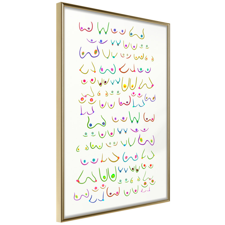 Wall Poster Colors of Love - composition of playful breasts on a contrasting background 138880 additionalImage 5