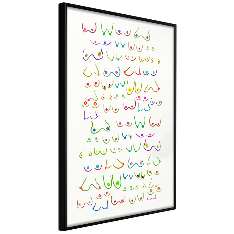 Wall Poster Colors of Love - composition of playful breasts on a contrasting background 138880 additionalImage 6