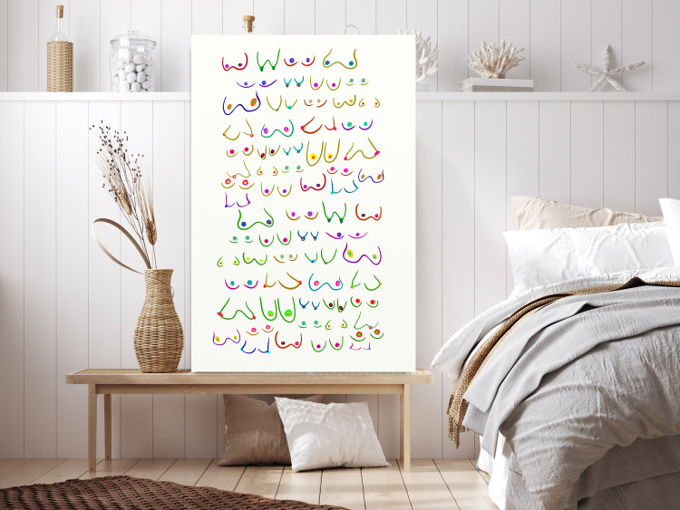 Wall Poster Colors of Love - composition of playful breasts on a contrasting background 138880 additionalImage 11