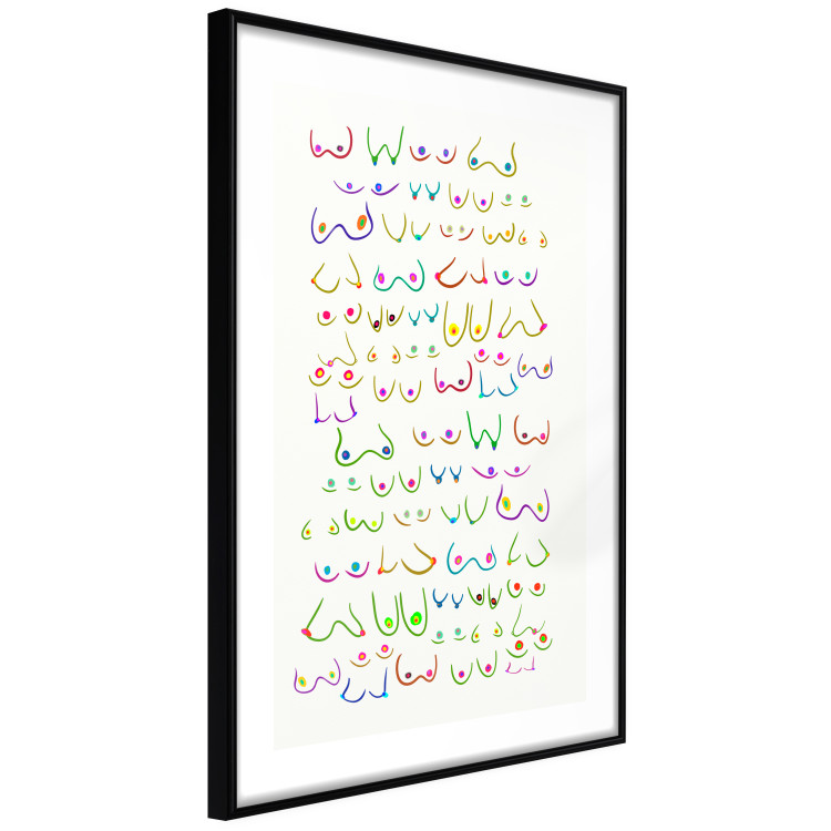 Wall Poster Colors of Love - composition of playful breasts on a contrasting background 138880 additionalImage 7