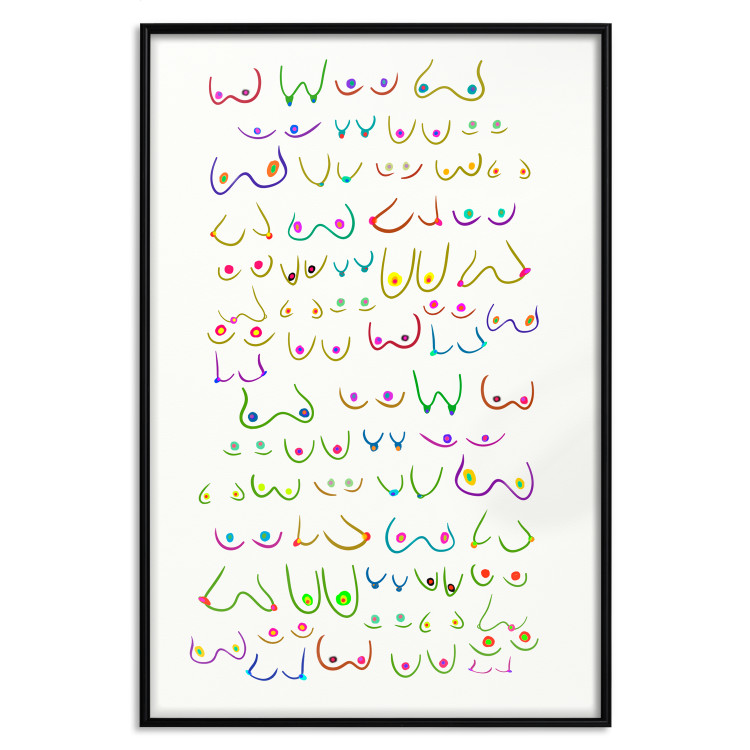 Wall Poster Colors of Love - composition of playful breasts on a contrasting background 138880 additionalImage 21