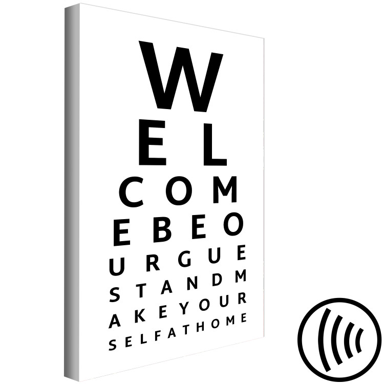 Canvas Art Print Welcome (1-piece) Vertical - black English text on white background 142380 additionalImage 6