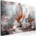 Canvas Magnolia (1-piece) - pink flowers and inscriptions on an abstract background 144780 additionalThumb 2
